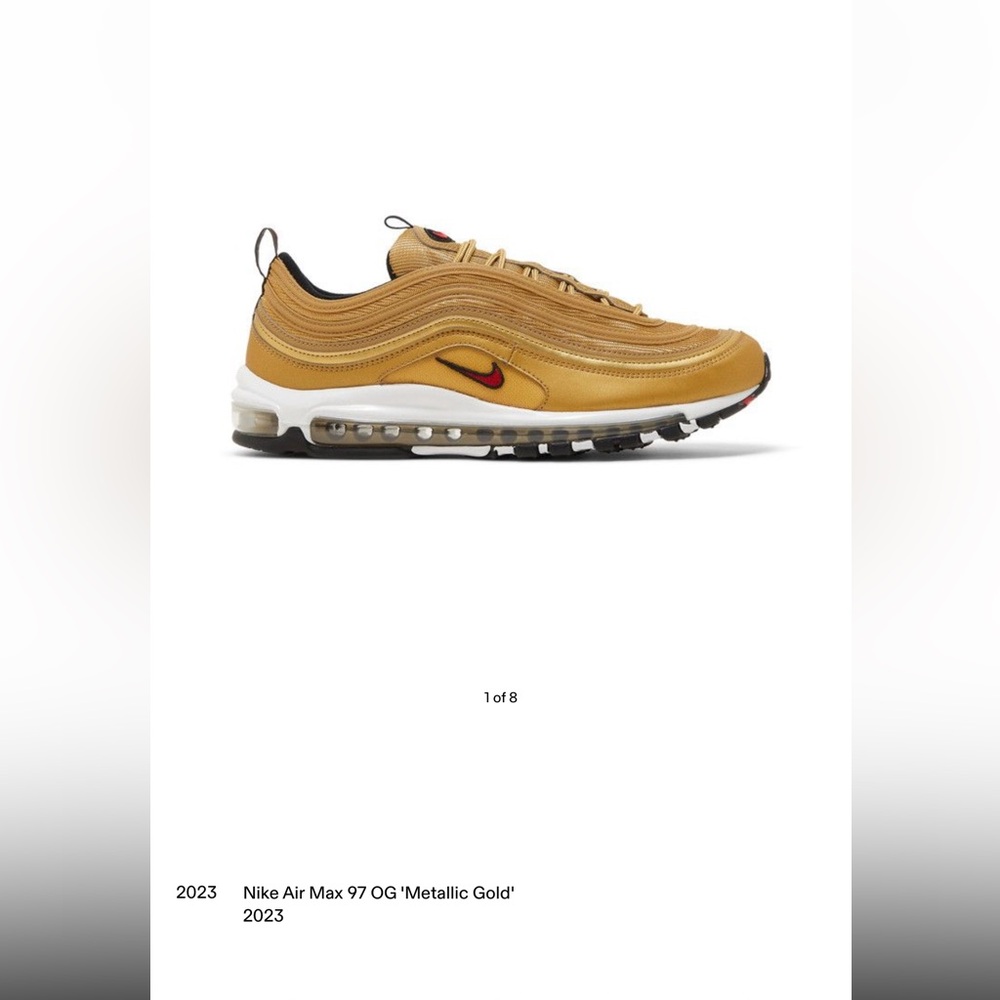 NIKE women’s Air Max 97 OG metallic gold 2023 size 7